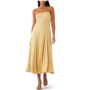 Theory Crushed Satin Cami Volume Dress in Sun.